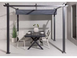 Vente-unique Parasol-Lazio Pergola Grijs.
