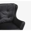 LINEA SOFA Fauteuil Leer-Leren Draaistoel Anaba - Zwart