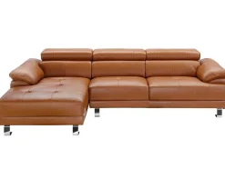 LINEA SOFA Leren Zitbank-Leren Hoekbank Excelsior Ii - Karamel Bruin - Hoek Links