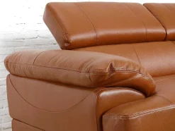 LINEA SOFA Leren Zitbank-Leren Hoekbank Excelsior Ii - Karamel Bruin - Hoek Links