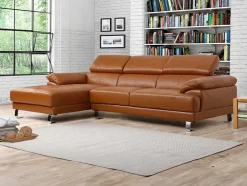LINEA SOFA Leren Zitbank-Leren Hoekbank Excelsior Ii - Karamel Bruin - Hoek Links