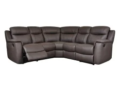 Vente-unique Relaxbanken Met Manuele Relaxfunctie-Leren Relaxhoekbank Evasion - Bruin