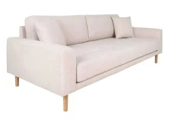 Vente-unique Bankstel 3+2-Lido Bank 3 Persoons Met 2 Kussens Zandkleurig.