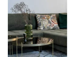 House Nordic Vierzitsbank-Lido Bank Bank Met Chaise Longue Rechts Gericht 4 Kussens Groen.