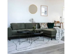 House Nordic Vierzitsbank-Lido Bank Bank Met Chaise Longue Rechts Gericht 4 Kussens Groen.
