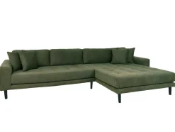 House Nordic Vierzitsbank-Lido Bank Bank Met Chaise Longue Rechts Gericht 4 Kussens Groen.