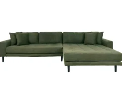 House Nordic Vierzitsbank-Lido Bank Bank Met Chaise Longue Rechts Gericht 4 Kussens Groen.