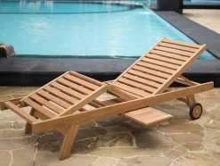 MYLIA Ligstoel-Ligstoel Met Meerdere Standen Byblos - Teak