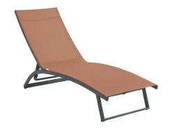 MYLIA Ligstoel-Ligstoel Met Verschillende Standen Van Aluminium En Textileen - Terracotta - Saranda Van