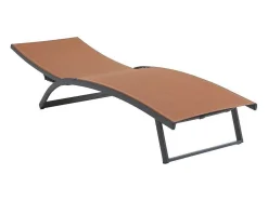 MYLIA Ligstoel-Ligstoel Met Verschillende Standen Van Aluminium En Textileen - Terracotta - Saranda Van