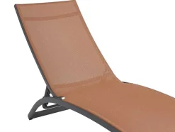 MYLIA Ligstoel-Ligstoel Met Verschillende Standen Van Aluminium En Textileen - Terracotta - Saranda Van