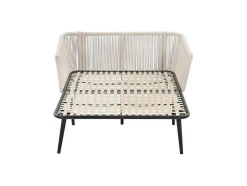 ModernLuxe Ligstoel-Ligstoel, Tuinbank - Gegalvaniseerd Staal En Gevlochten Touw - 2 Plaatsen - Beige