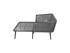ModernLuxe Ligstoel-Ligstoel, Tuinbank - Gegalvaniseerd Staal En Gevlochten Touw - 2 Plaatsen - Grijs
