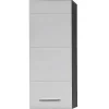 Trendteam Muurkast Badkamer-Linebad Badkamerkast 1 Deur Gerookt Zilver, Wit Hoogglans.