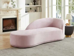 PASCAL MORABITO Chaise Longue-Linkse Chaise Longue Met Bekleding In Roze Fluweel Lonigo Van