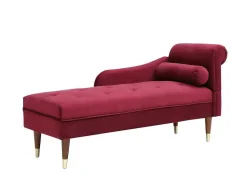 Vente-unique Chaise Longue-Linkse Chaise Longue Van Bordeaux-Rood Velours Umari