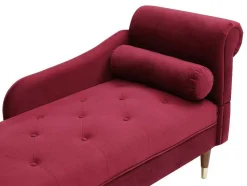 Vente-unique Chaise Longue-Linkse Chaise Longue Van Bordeaux-Rood Velours Umari