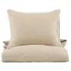 Vente-unique Beddengoed-Livia Bedset 1 Set 200X150Cm Beige, Wit.