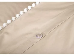 Vente-unique Beddengoed-Livia Bedset 1 Set 200X150Cm Beige, Wit.