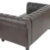 Vente-unique Kunstleren Zitbank-Luxe 2-Zitsbank Edinburgh, Ronde Poten, Bruin