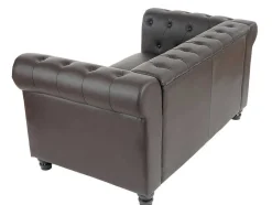 Vente-unique Kunstleren Zitbank-Luxe 2-Zitsbank Edinburgh, Ronde Poten, Bruin