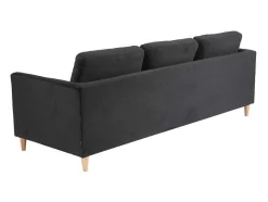 Vente-unique Zitbank-Marino Bank 3 Persoons Velours Zwart.