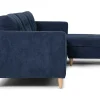Vente-unique Modulair-Marino Bank, Chaise Longue Naar Rechts Of Links Gedraaid In Fluweel Blauw.