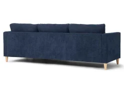 Vente-unique Modulair-Marino Bank, Chaise Longue Naar Rechts Of Links Gedraaid In Fluweel Blauw.