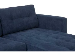 Vente-unique Modulair-Marino Bank, Chaise Longue Naar Rechts Of Links Gedraaid In Fluweel Blauw.