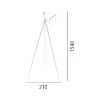 EPIKASA Staande Lamp-Marla Vloerlamp, Wit, 21X21X154 Cm,
