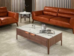 Angel Cerda Bijzettafel-Marmer Effect Glasvezel Hoektafel 2047