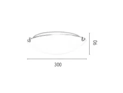 EPIKASA Plafondlamp-Maryland Plafondlamp, Chroom, Wit, 30X30X9 Cm,