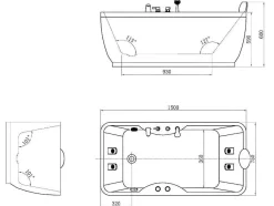 Shower & Design Massagebad-Massagebad Gavino - 1 Persoon - 75X150Xh65Cm - Linkse Hoek