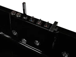 Shower & Design Massagebad-Massagebad Met Glazen Wand Aria Zwart - Persoons - 170*80*57Cm - Linkse Hoek