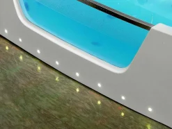 Shower & Design Massagebad-Massagebad Met Glazen Wand En Ledverlichting Dyona - 260L - 1 Persoon - 170*85*58Cm - Balneo Therapie