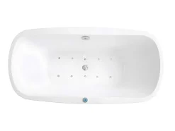 Shower & Design Vrijstaand Bad-Massagebad Met Ledverlichting - Balneo Therapie Sirgao - 1 Persoon - 155L - 75X150Cm - Zwart
