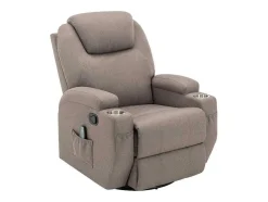 Vente-unique Fauteuil Stof-Massagefauteuil Silvano In Stof - Taupe