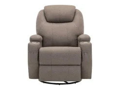 Vente-unique Fauteuil Stof-Massagefauteuil Silvano In Stof - Taupe
