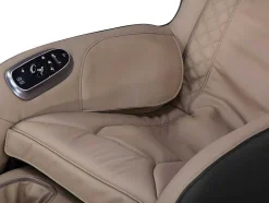 Vente-unique Fauteuil Kunstleer-Massagestoel Kasou Van Kunstleer Met Led-Verlichting - Met Bluetooth - Beige