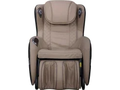 Vente-unique Fauteuil Kunstleer-Massagestoel Kasou Van Kunstleer Met Led-Verlichting - Met Bluetooth - Beige