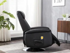 Vente-unique Fauteuil Kunstleer-Massagestoel Kostas Van Kunstleer - Zwart