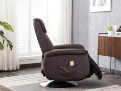 Vente-unique Fauteuil Kunstleer-Massagestoel Kostas Van Kunstleer - Bruin
