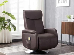 Vente-unique Fauteuil Kunstleer-Massagestoel Kostas Van Kunstleer - Bruin