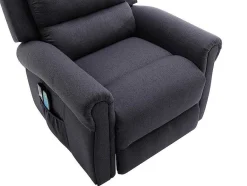 Vente-unique Fauteuil Stof-Massagestoel Met Elektrische Sta-Op Functie - Antraciet - Lovari