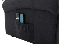 Vente-unique Fauteuil Stof-Massagestoel Met Elektrische Sta-Op Functie - Antraciet - Lovari