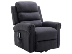 Vente-unique Fauteuil Stof-Massagestoel Met Elektrische Sta-Op Functie - Antraciet - Lovari