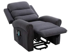 Vente-unique Fauteuil Stof-Massagestoel Met Elektrische Sta-Op Functie - Antraciet - Lovari