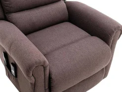 Vente-unique Fauteuil Stof-Massagestoel Met Elektrische Sta-Op Functie - Bruin - Lovari