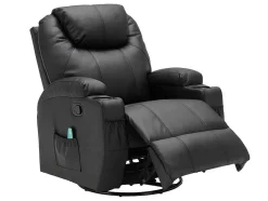 Vente-unique Fauteuil Kunstleer-Massagestoel Van Kunstleer Silvano - Zwart