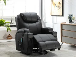 Vente-unique Fauteuil Kunstleer-Massagestoel Van Kunstleer Silvano - Zwart